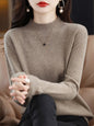 Women’s Wool Blend Half Turtleneck Jumper – Loose Fit Office Knit Sweater