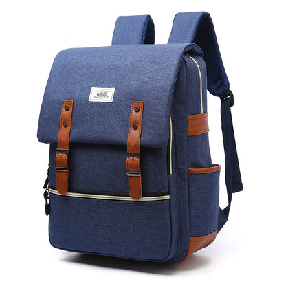 Vintage Canvas Laptop Backpack with USB Charging – Travel & School Bag