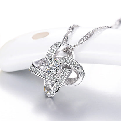 925 Sterling Silver Forever Heart Necklace for Women – AAA Zircon Lab Diamond Pendant | Luxury Wedding & Anniversary Gift UK