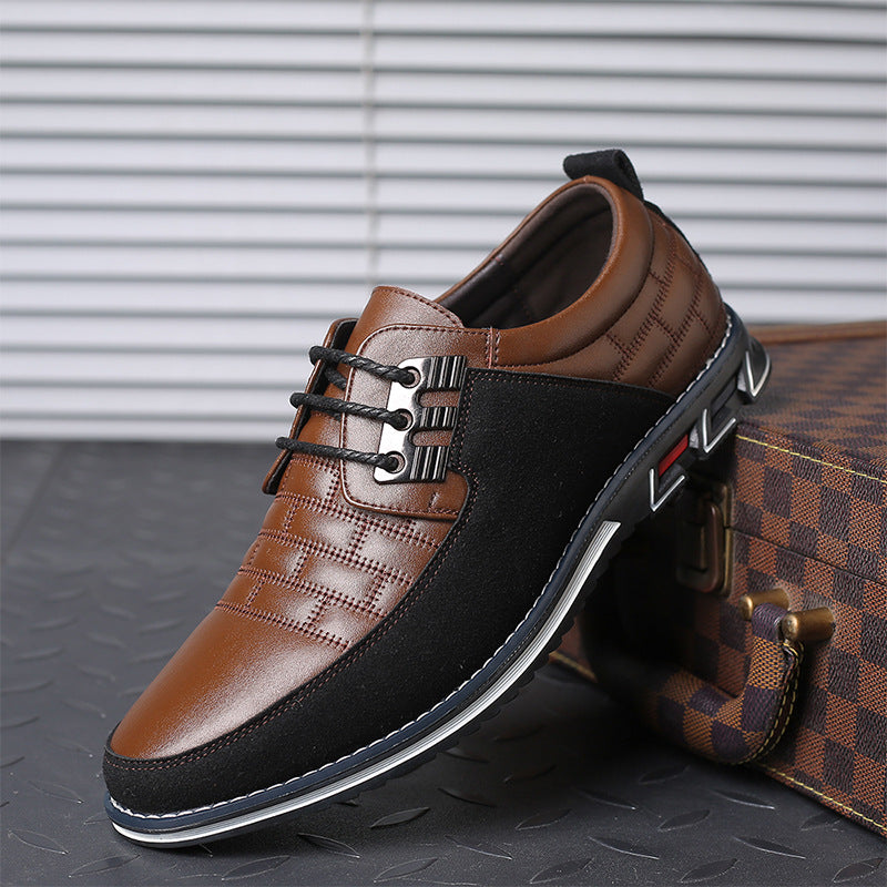 Men's Casual Leather Shoes | British Style Microfiber Low Top | Casual Shoes