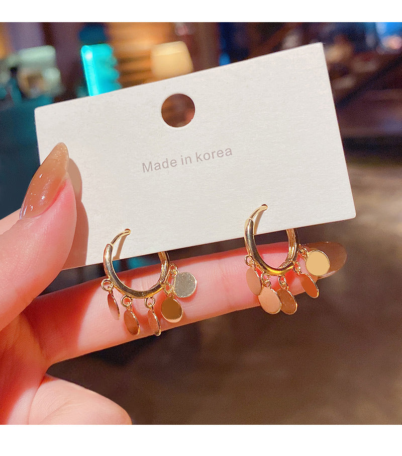 Geometric Round 925 Silver Stud Earrings – Mini Wafer Electroplated Fashion Earrings for Women