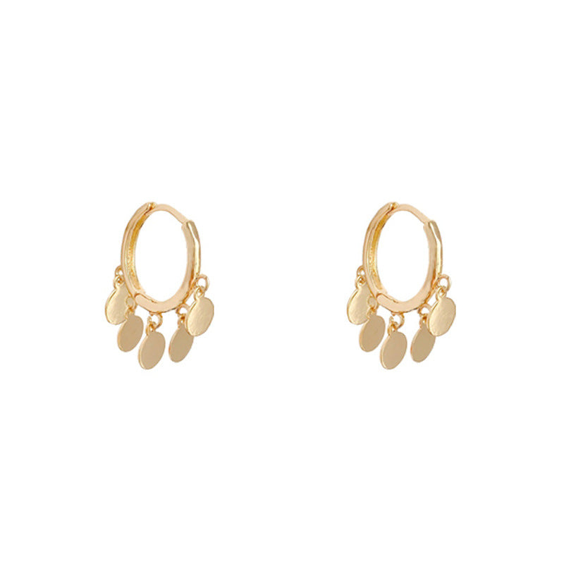 Geometric Round 925 Silver Stud Earrings – Mini Wafer Electroplated Fashion Earrings for Women
