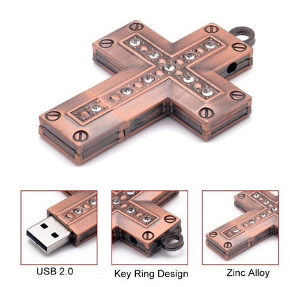 USB Flash Drives Metal Cross USB Flash Drive 32GB USB 2.0 Memory Stick