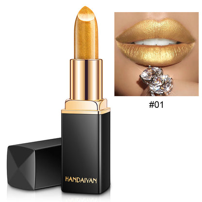 HANDAIYAN Metallic Lipstick – Shiny Pearlescent Colour Changing Lip Gloss, Long Lasting Hydrating Lipstick Makeup for Women