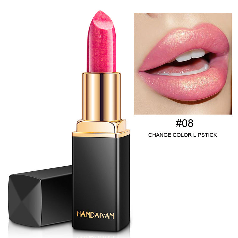 HANDAIYAN Metallic Lipstick – Shiny Pearlescent Colour Changing Lip Gloss, Long Lasting Hydrating Lipstick Makeup for Women