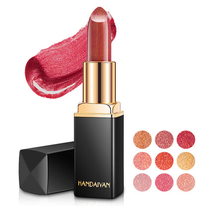 HANDAIYAN Metallic Lipstick – Shiny Pearlescent Colour Changing Lip Gloss, Long Lasting Hydrating Lipstick Makeup for Women