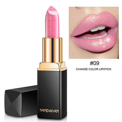 HANDAIYAN Metallic Lipstick – Shiny Pearlescent Colour Changing Lip Gloss, Long Lasting Hydrating Lipstick Makeup for Women