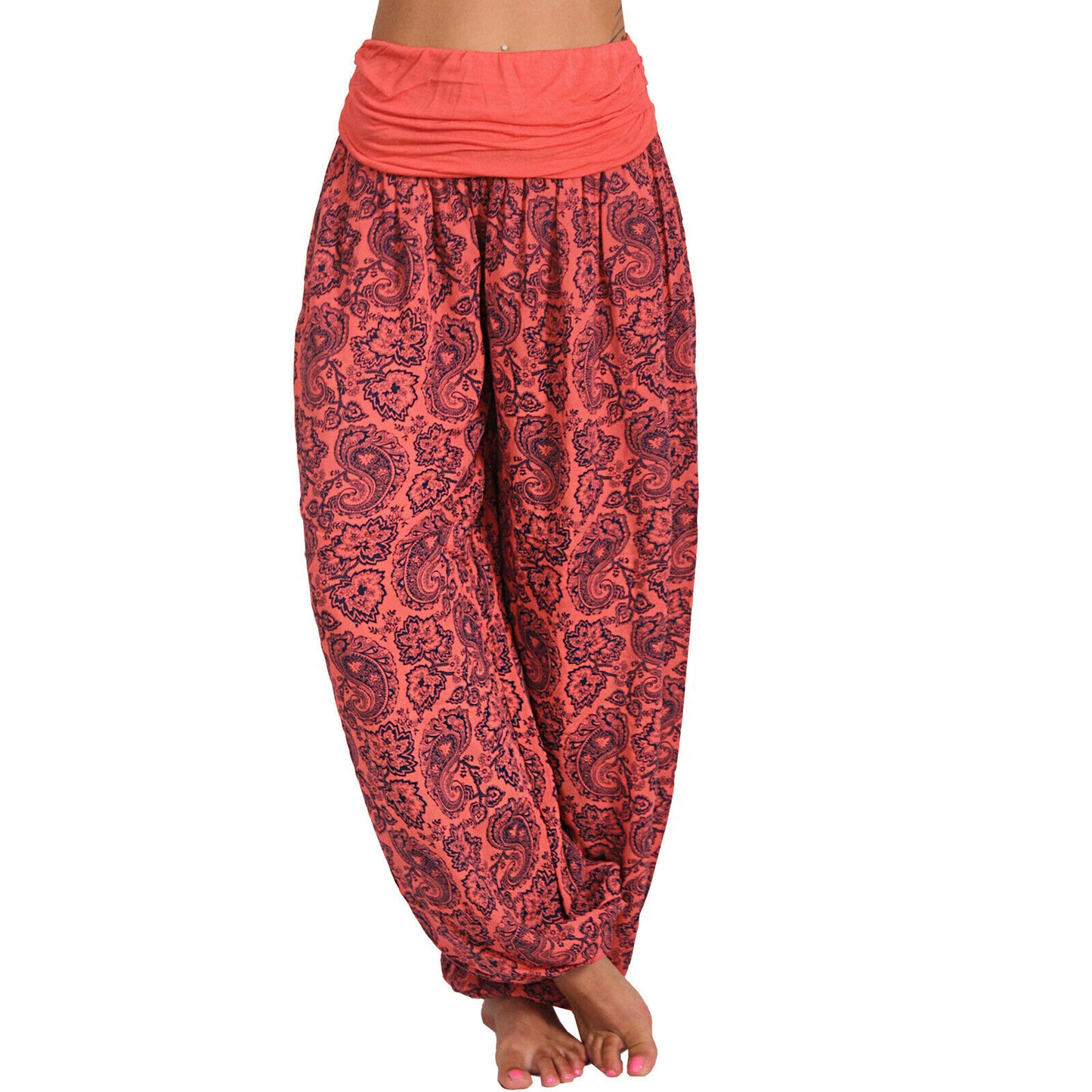 Women’s High Waist Wide Leg Trousers – Soft Cotton Blend Pants