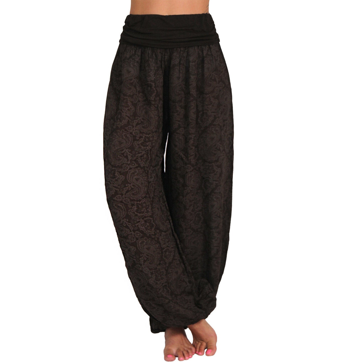 Women’s High Waist Wide Leg Trousers – Soft Cotton Blend Pants