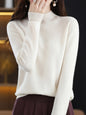 Women’s Wool Blend Half Turtleneck Jumper – Loose Fit Office Knit Sweater
