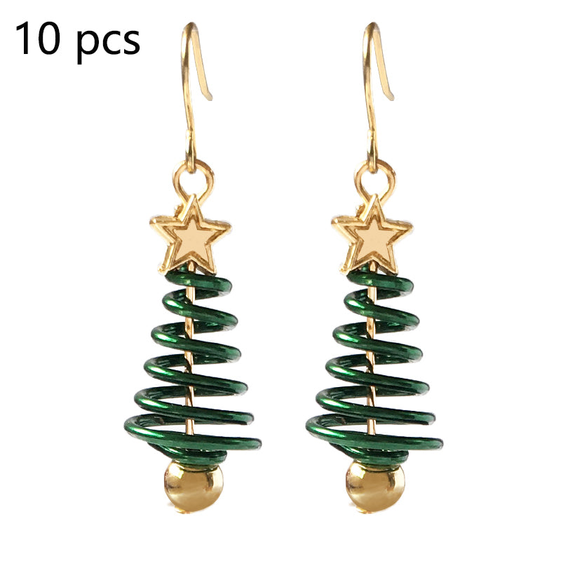 Christmas Tree Star Earrings – DIY Aluminium Alloy Festive Stud Earrings for Women