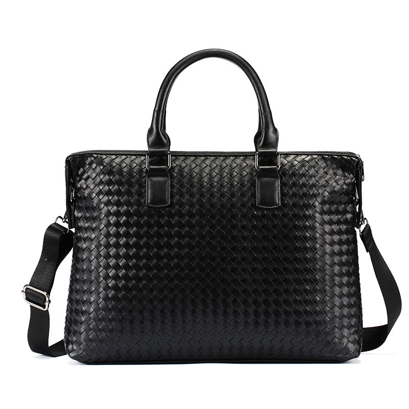 Men’s PU Leather Business Briefcase – Large Laptop Work Tote Bag