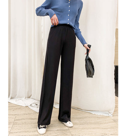 Women’s Ice Silk Wide Leg Trousers – Cotton Linen Lightweight Summer Pants