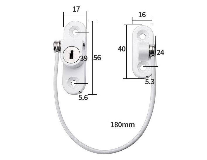 Workplace Safety Supplies Child Safety Window & Door Chain Lock Cable Restrictor