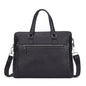 Men’s Genuine Leather Business Briefcase – 14” Laptop Office Work Bag (Cowhide)