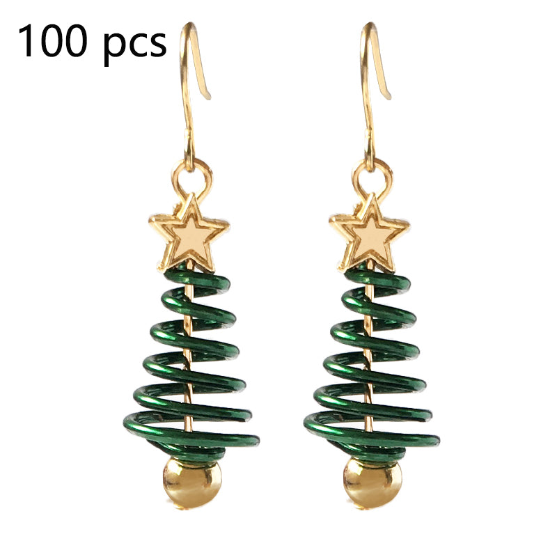 Christmas Tree Star Earrings – DIY Aluminium Alloy Festive Stud Earrings for Women