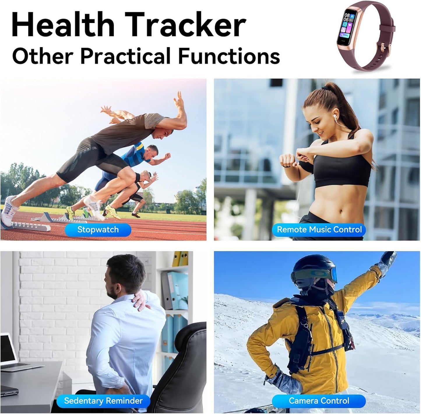 Fitness Tracker With 24 7 Heart Rate Blood Oxygen Sleep Monitor IP68 Waterproof For Women Men