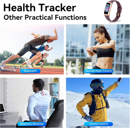 Fitness Tracker With 24 7 Heart Rate Blood Oxygen Sleep Monitor IP68 Waterproof For Women Men