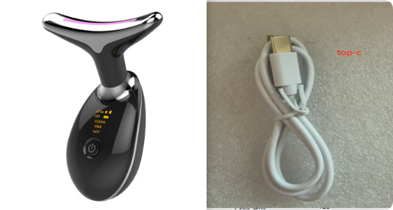 EMS Thermal Neck Lifting Massager with LED Light Therapy – Electric Microcurrent Wrinkle Remover