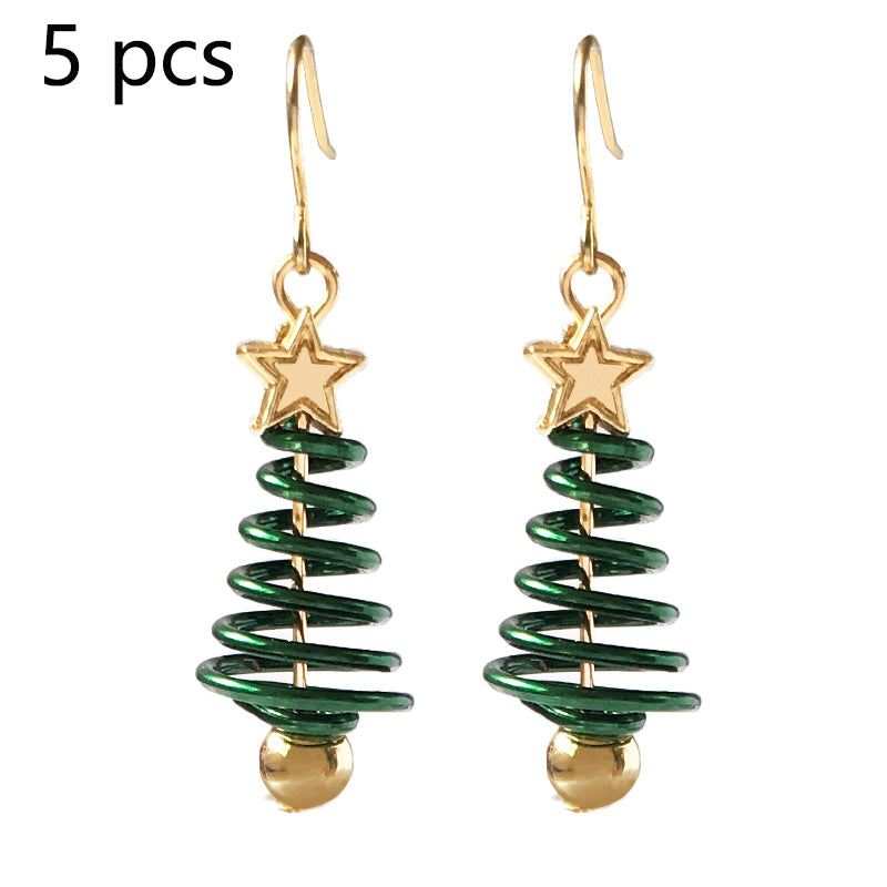 Christmas Tree Star Earrings – DIY Aluminium Alloy Festive Stud Earrings for Women