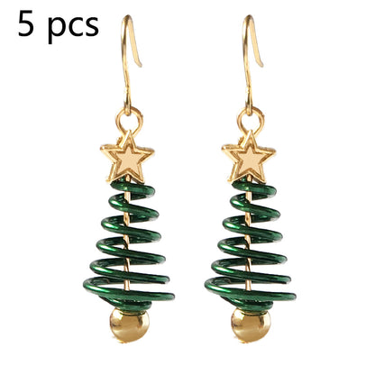 Christmas Tree Star Earrings – DIY Aluminium Alloy Festive Stud Earrings for Women