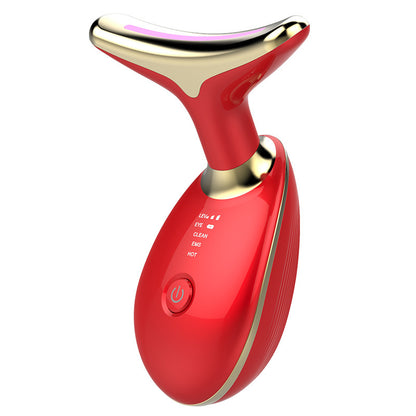 EMS Thermal Neck Lifting Massager with LED Light Therapy – Electric Microcurrent Wrinkle Remover