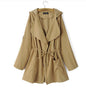 Women’s Hooded Waterproof Trench Coat – Lightweight Windbreaker Jacket