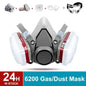 Fire Protection 6200 Reusable Half Face Respirator Gas Mask with Anti-Fog Goggles – 8 in 1 Safety Set