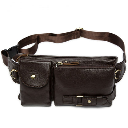 Genuine Leather Men’s Waist & Crossbody Bag – Retro Soft Cowhide Sling Bag