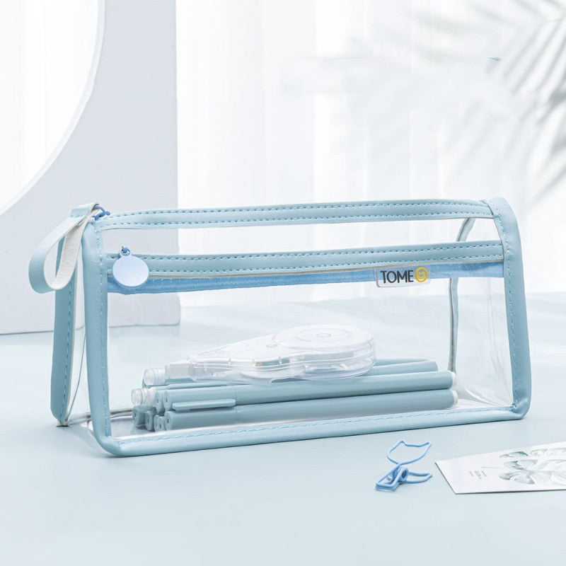 Office & School Supplies Transparent Double-Layer Pencil Case – Large Capacity Exam Stationery Bag