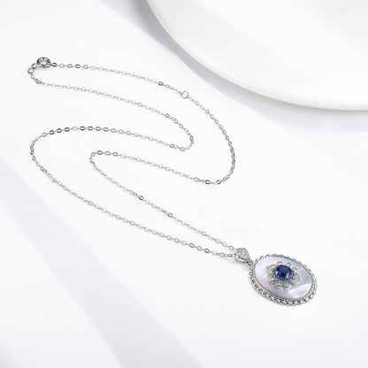 925 Sterling Silver Sapphire Diamond Pendant Necklace for Women – Elegant Wedding & Party Chain | Luxury Gift for Her UK