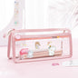 Office & School Supplies Transparent Double-Layer Pencil Case – Large Capacity Exam Stationery Bag