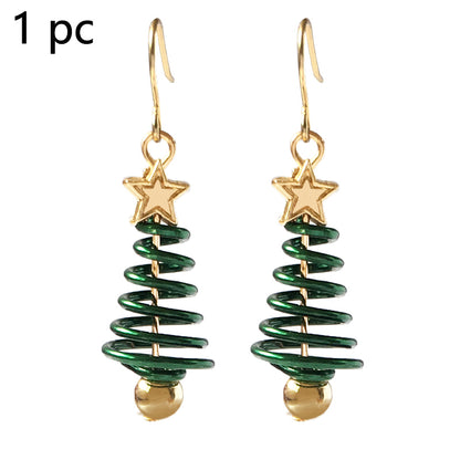 Christmas Tree Star Earrings – DIY Aluminium Alloy Festive Stud Earrings for Women