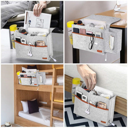Bedside BIGGER Storage Caddy Sofa Desk Felt Hanging Bag Pocket Organizer 3 Color