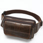 Genuine Cowhide Leather Men’s Waist Bag – Retro Crossbody Hip Bag