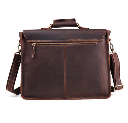 Genuine Leather Men’s Business Briefcase – Premium Cowhide Office Messenger Bag