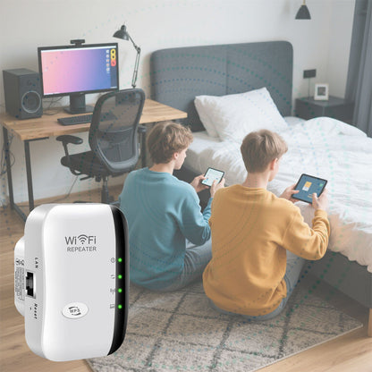 WiFi Extender Booster For Home, WiFi Signal Extender With Ethernet Port-Quick Setup, WiFi Range Repeater Booster Internet Amplifier UK Plug 300Mbps White