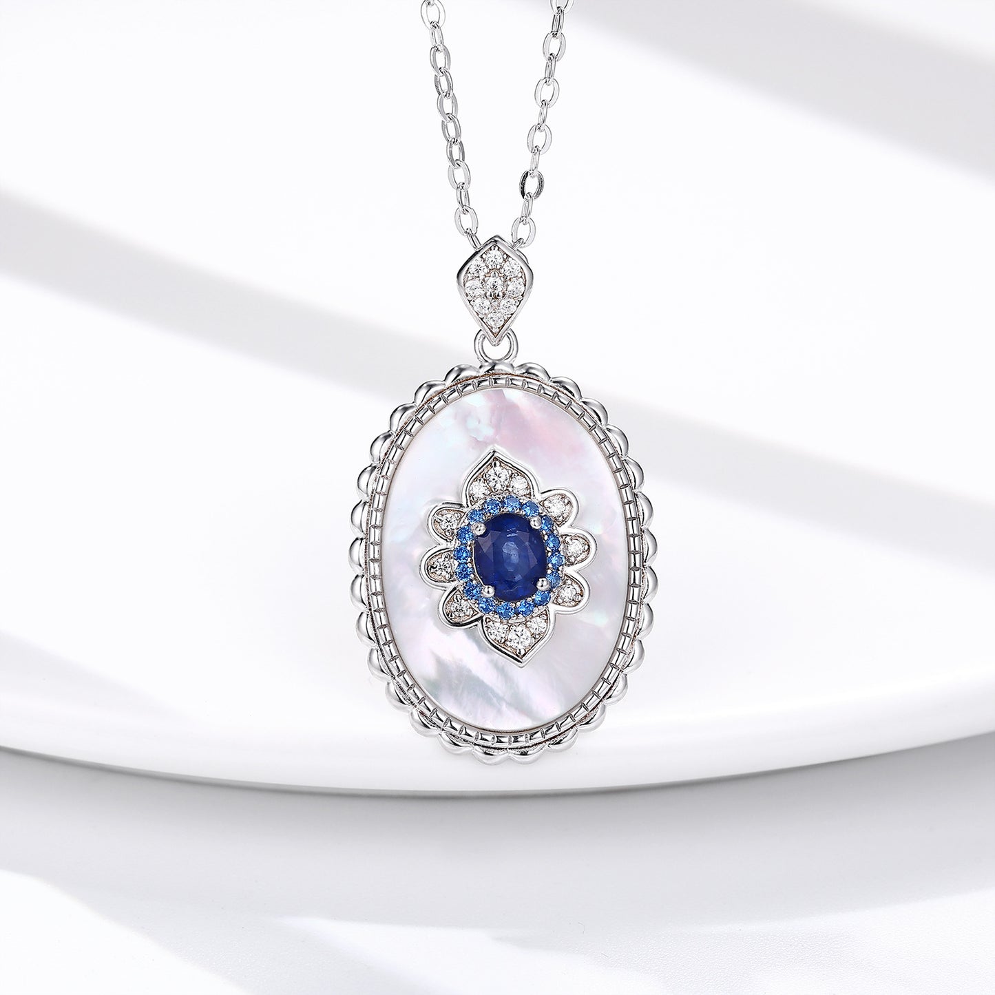 925 Sterling Silver Sapphire Diamond Pendant Necklace for Women – Elegant Wedding & Party Chain | Luxury Gift for Her UK