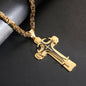 Men’s Titanium Steel Cross Necklace – Christian Trinity Latin Pendant with Emperor Chain | Gold & Silver Stainless Steel Jewellery UK