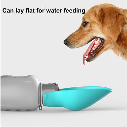 Portable Dog Water Bottle 800ml Leakproof Travel Dispenser with Foldable Bowl for Walking & Hiking