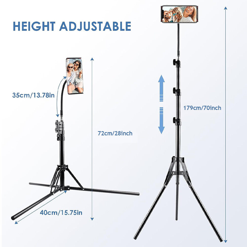 170cm Tall Flexible Phone Tripod With Gooseneck Heavy Duty Phone Tripod Stand UK