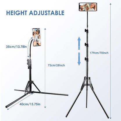 170cm Tall Flexible Phone Tripod With Gooseneck Heavy Duty Phone Tripod Stand UK