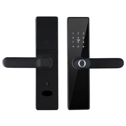 Smart Wooden Door Fingerprint Lock WiFi Password Access Door Intercom Security Handle