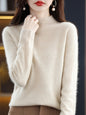 Women’s Wool Blend Half Turtleneck Jumper – Loose Fit Office Knit Sweater