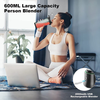 600ML Portable Blender Personal Blender For Shakes Smoothie Maker Fruit Juicer