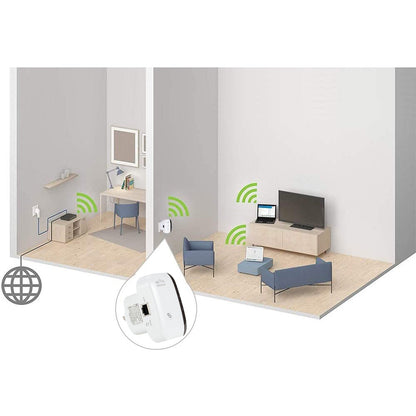 WiFi Extender Booster For Home, WiFi Signal Extender With Ethernet Port-Quick Setup, WiFi Range Repeater Booster Internet Amplifier UK Plug 300Mbps White