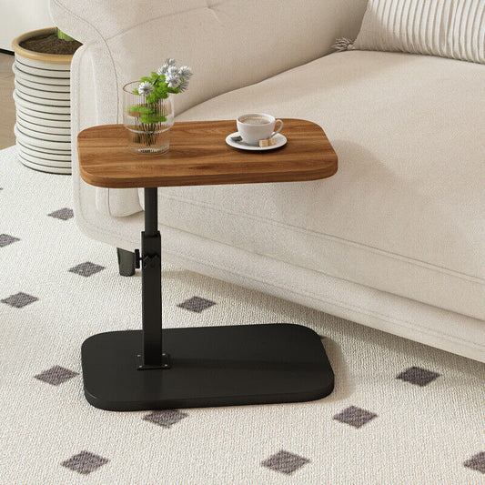 Adjustable C-Shaped Sofa Side End Table Coffee Laptop Table Living Room Bedroom