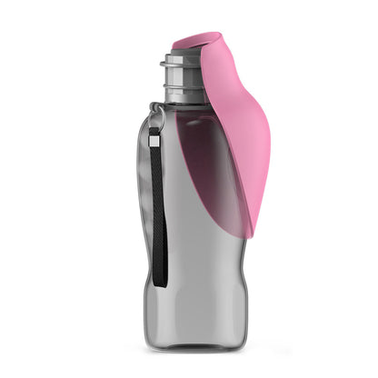 Portable Dog Water Bottle 800ml Leakproof Travel Dispenser with Foldable Bowl for Walking & Hiking