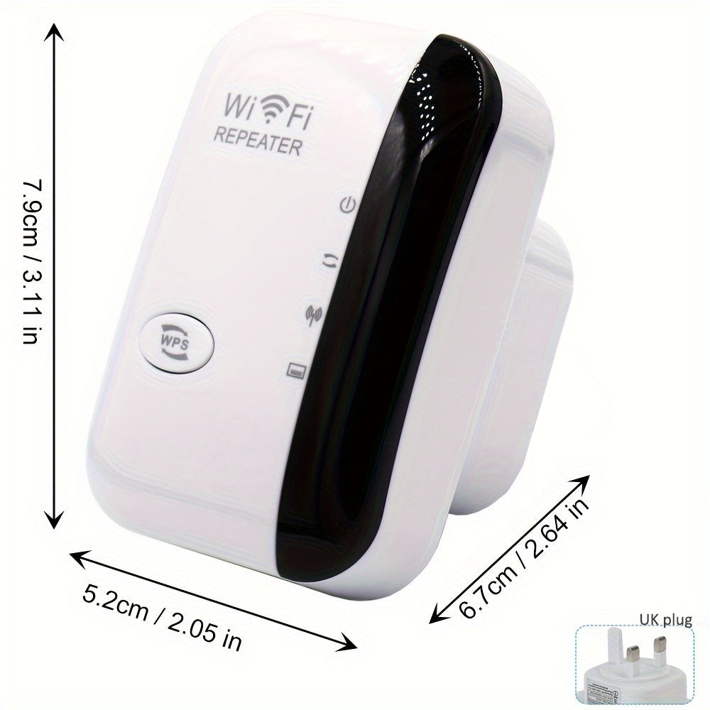 WiFi Extender Booster For Home, WiFi Signal Extender With Ethernet Port-Quick Setup, WiFi Range Repeater Booster Internet Amplifier UK Plug 300Mbps White