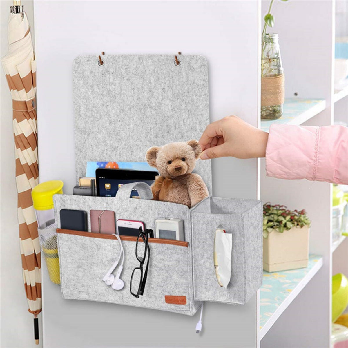 Bedside BIGGER Storage Caddy Sofa Desk Felt Hanging Bag Pocket Organizer 3 Color